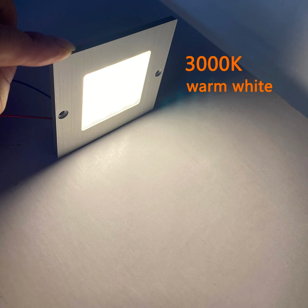Ultra Slim 5W LED Square Cabinet Light 12V Staircase  Aisle Light Wine Cabinet Entrance Display Decorative Light No hole cut