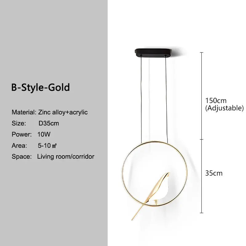 LED Bird Pendant Lamps for Bedroom Living Room Indoor Lighting for Home Chandelier Hanging Lights for Corridor Aisle AC85-265V