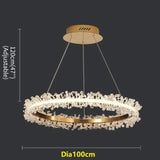 French Light Luxury Lamps Modern Minimalist Living Room Diningroom Bedroom Lighting Internet Celebrity Ring  Crystal Pendant