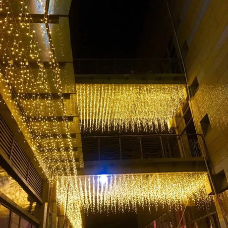 4M AC 220V Christmas Garland LED Curtain Icicle String Lights Droop 0.6m Garden Street Outdoor Decorative Holiday Light