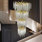 2025 Luxury Branch Crystal Chandelier For Staircase Loft Villa Hotel Lobby High Floor Gold Crystal Tree Branch Hanging Lamp