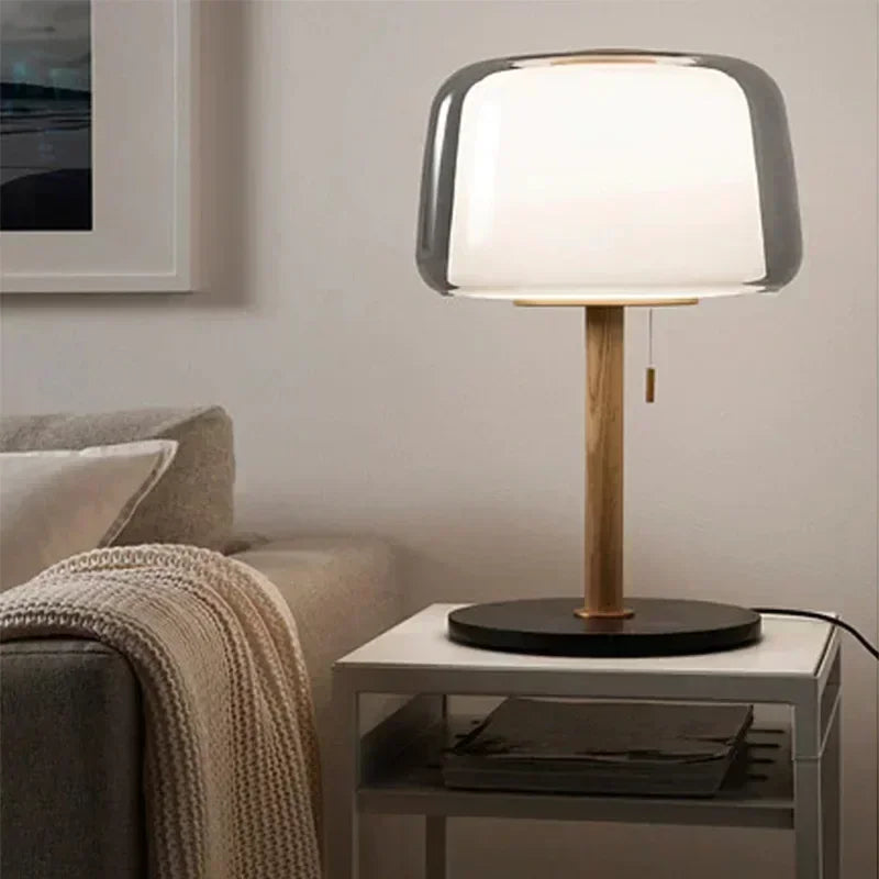 2025 Nordic French High-end Bedroom Bedside Lamp Simple Cream Style Modern Design Room Decoration Study Glass LED Table Lamps