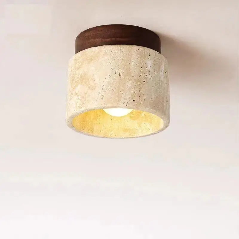 Travertine Stone LED Ceiling Lamp Aisle Corridor Light Fixture For Living Room Dining Room Bedroom Decor Chandelier Ceiling Lamp