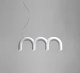 Oblure Arch Chandelier Post Modern Design Pendant Light for Coffee Living Room Kitchen U Shaped Lamp Blue Metal Macaron Lamp