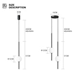 Modern Glass Pendant Lamps for Bedroom Led Chandelier Home Decor Bedside Hanging Suspension Lustre Minimalism Dining Room Lights