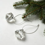 Clear Faceted Diamond Crystal Christmas Ornaments Acrylic Gem Hanging Pendants for Xmas Tree Home Holiday Decoration