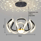 2026 New Nordic Starry Sky LED Chandelier - Creative Pendant Lamp for Living Room