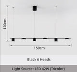 Modern Minimalist Pendant Light Strips Hanging Lamp Luxury Chandelier Lighting Fixture for Bar Dining Room Table Study