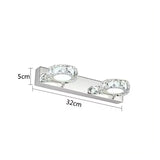 Square LED Mirror Light Bathroom Cosmetic room Round Crystal Wall Lamps 2-4head Stainless Steel indoor Lighting fixture