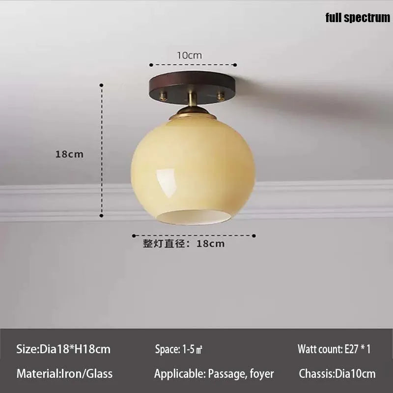 Home Lighting Walnut Copper LED Ceiling Light Corridor Living Room Light Interior Decoration Modern Ceiling Light Fixtures