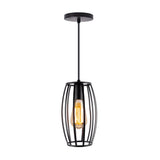 Modern Cage Pendant Light E27 Iron Minimalist Vintage Scandinavian Loft Pyramid Pendant Lamp Metal Hanging Ceiling Lamp Fixtures