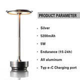 5200mAh Table lamp Light Restaurant Bar Desk Lamp Dimming Atmosphere Waterproof IP40 USB Charging Touch Switch Decoration Lamp