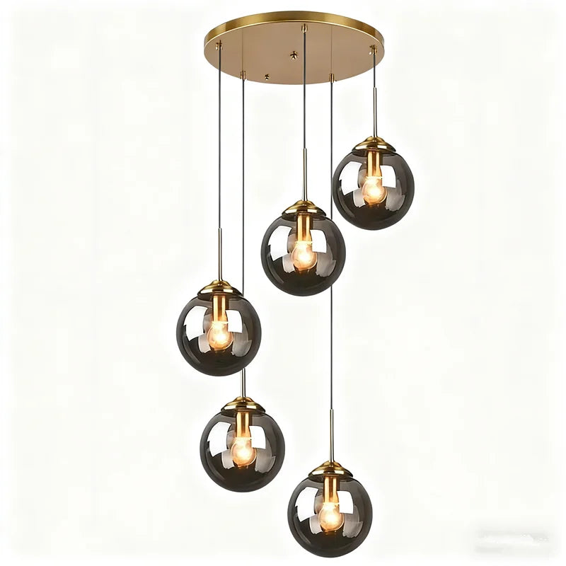 Italian Designer LED Glass Ball Chandelier Ceiling Light for Dining Room Living Room Bedroom - Home Decorative Lighting