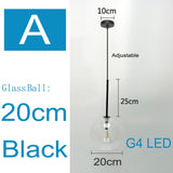 Nordic Pendant Lamp Modern Clear Glass Pendant Lights Glass Ball Vintage Hanging Lamp for Loft Kitchen Living Room Bedside