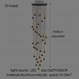 Minimalist Style LED Ppendent Lamp Double Layered Attic Chandelier Villa Staircase Pendant Light Living Room Kitchen Pendant