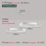Nordic modern chandelier simple ring light led pendants round lamps