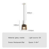 Nordic Simple White Marble LED Pendant Lamp For Bedroom Dining Room Bathroom Bedside Stone Decoration Small Chandelier Lights