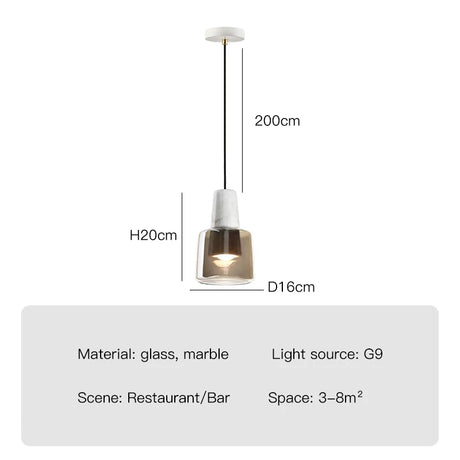 Nordic Simple White Marble LED Pendant Lamp For Bedroom Dining Room Bathroom Bedside Stone Decoration Small Chandelier Lights