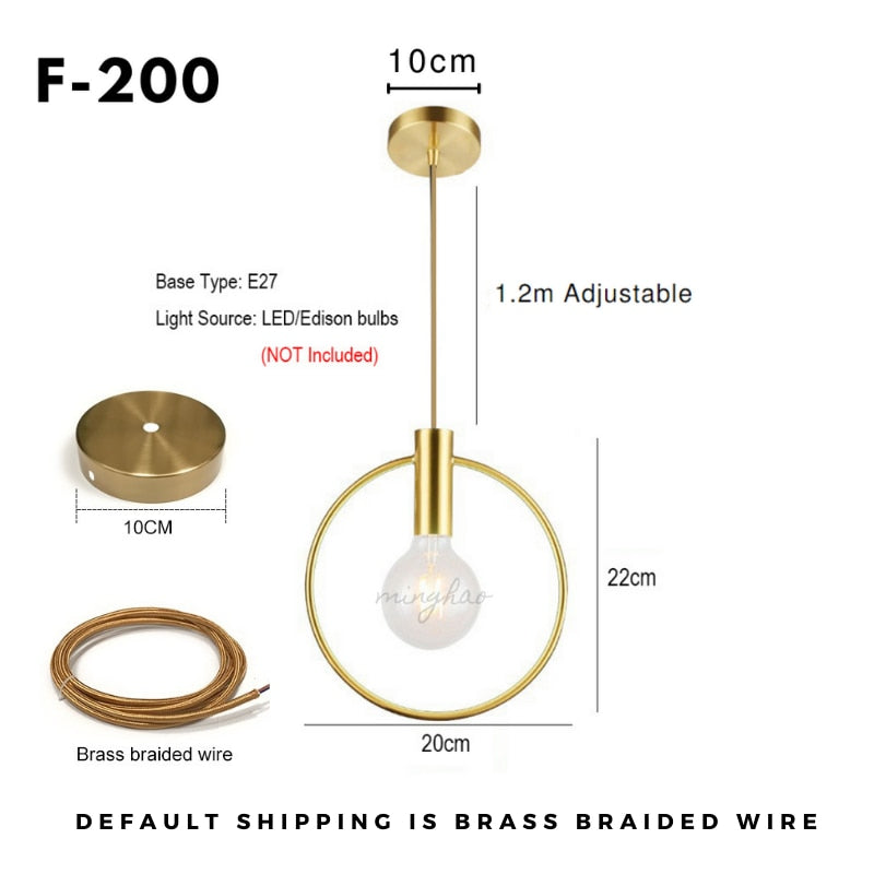 Personality Ins Wind Single Head Ring Pendant Lights for Bedroom Bedside Dinning Bar Porch Lighting Fixture Hanging Lamp