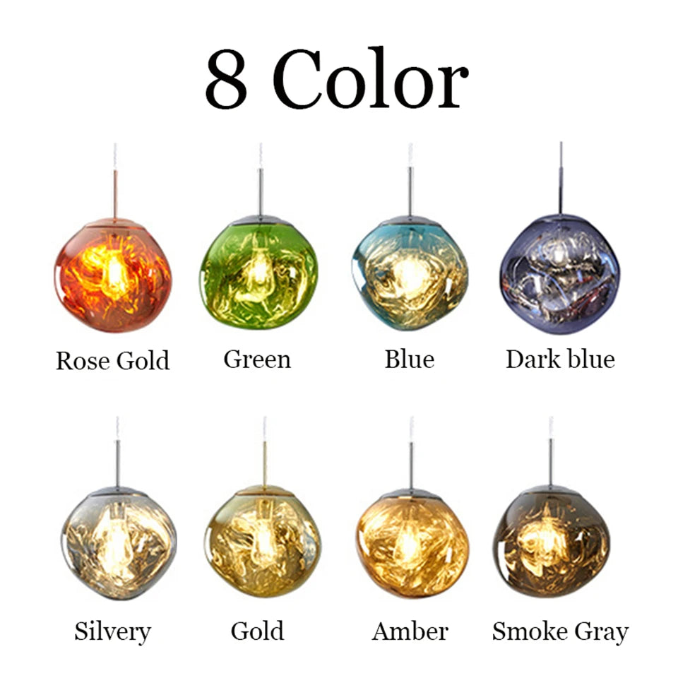 Nordic Lava LED Pendant Light - Modern Melting Glass Hanging Lamp