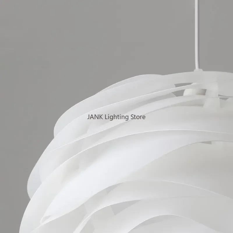 Danish Designer White Rose Ceiling Pendant Light for Living Room Kitchen Island Romantic Restaurant Acrylic Petal Suspension