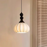 Nordic Silk & Solid Wood LED Ceiling Chandelier - Modern Textile Pendant Light Fixture for Living Room, Master Bedroom & Home Decor