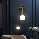 Modern Gold Glass Globe Wall Sconce - Elegant LED Lamp for Bedroom & Living Room