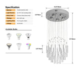 Crystal Droplight Led Pendant Light Modern Loft Stairs Chandelier Hanging Lustre Ceiling Lamp Home Appliance Decor Fixture