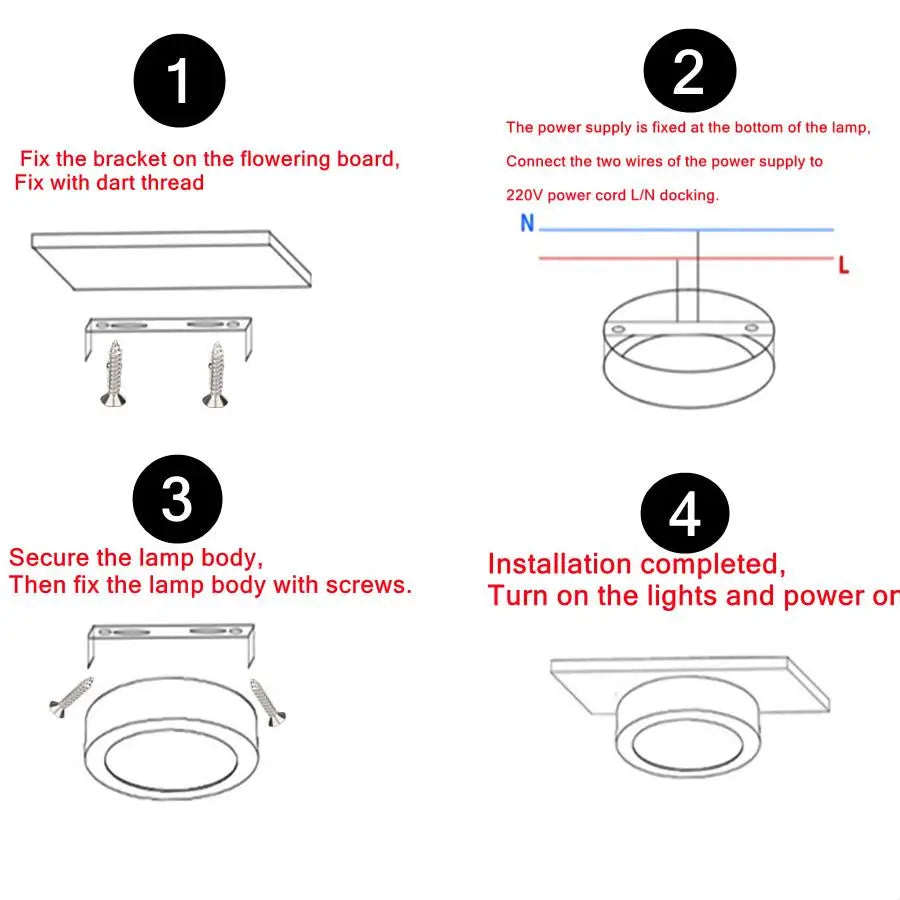 Led Downlights 220V Ceiling Spot Lamp 15W 18W 20W Down Light Surface Mounted Panel Lighting Kitchen Fixture for Room Home Decor