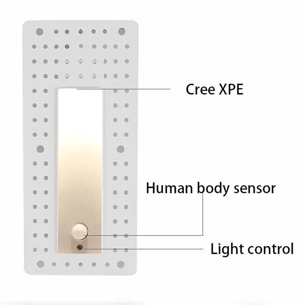 Recessed In Led Stair Light 85-265V Wall Sconce Lighting Step Stairway Aisle Lamps aluminium Basement Passage Footlights