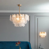 French Retro Light Luxury Chandelier Living Room Bedroom Warm and Romantic Cloud Water Drop Glass Pendant Lights Home Decoration