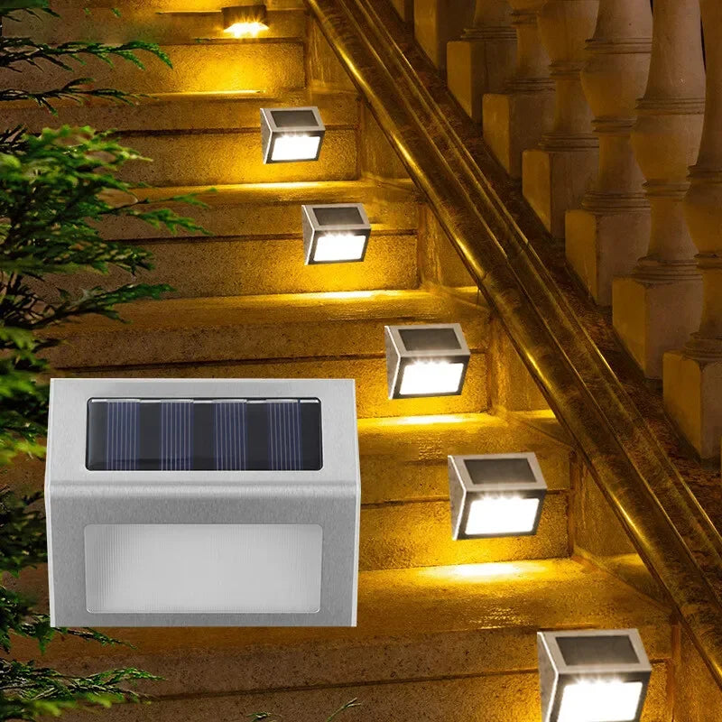 6-LED Solar Stair Light - Waterproof Outdoor Step & Fence Accent Lamp for Deck, Path & Garden
