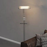 Modern LED Floor Lamp Steel Transparent Glass Shade Vertical Standing Light Bedroom Living Room Indoor Atmosphere Home Decor
