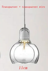 Modern Pendant Light Simple Creative Dining Room Clothing Store Flower Shop Glass Chandeliers E27 Edison Decorative Light Bulb
