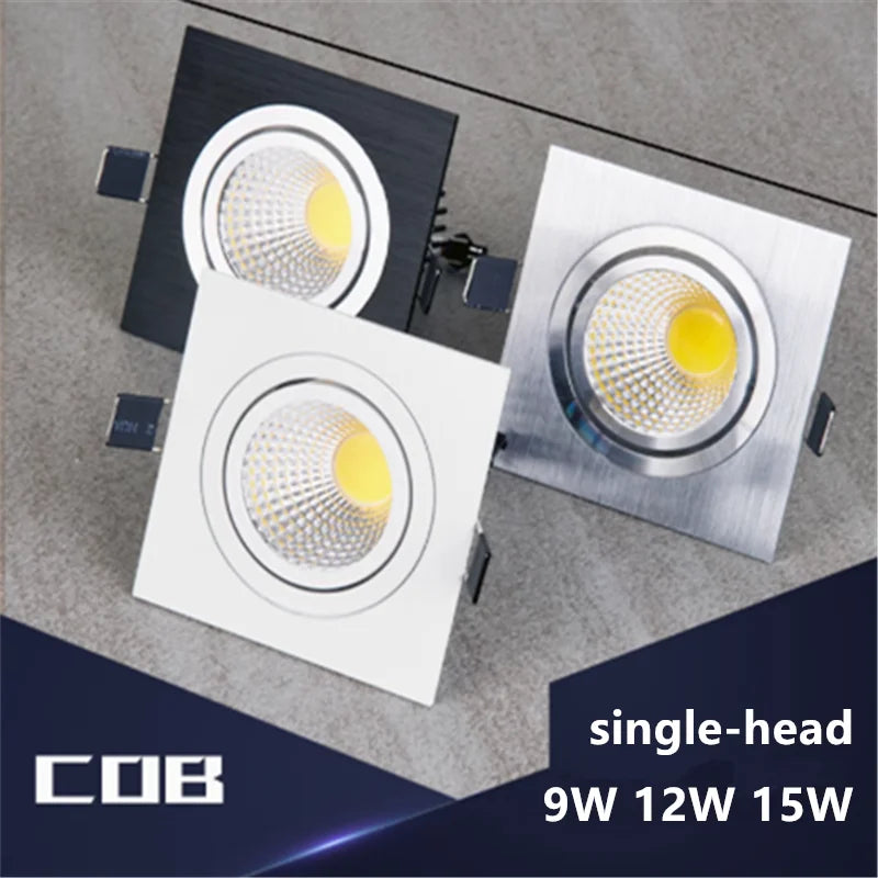 Anti-Glare Recessed Dimmable LED Downlight 9W12W15W18W24W30W COB Ceiling Lamps Spot Light Epistar Chip AC90-260V Indoor Lighting