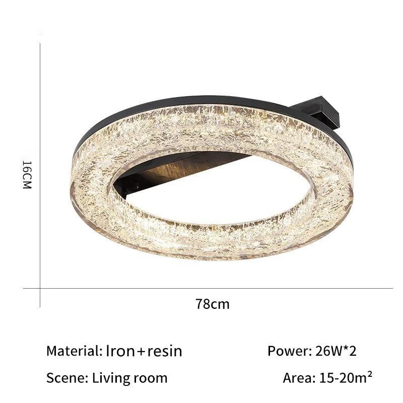 Light luxury Resin LED Ceiling light Living room Dining Bedroom Designer Pendant lamp Black Italian Minimalist Lighting fixture