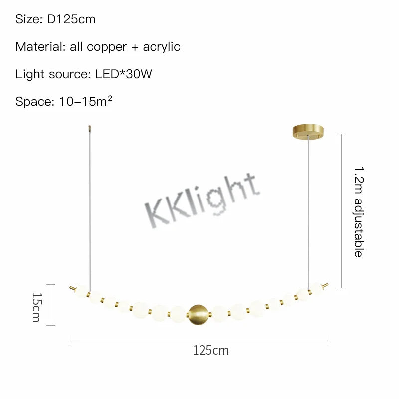Modern All Copper LED Chandelier Ligthing Lustre Living Dining Room kitchen Art Decor Pendant Lights Indoor Hanging Lamp Fixture