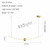 Modern All Copper LED Chandelier Ligthing Lustre Living Dining Room kitchen Art Decor Pendant Lights Indoor Hanging Lamp Fixture