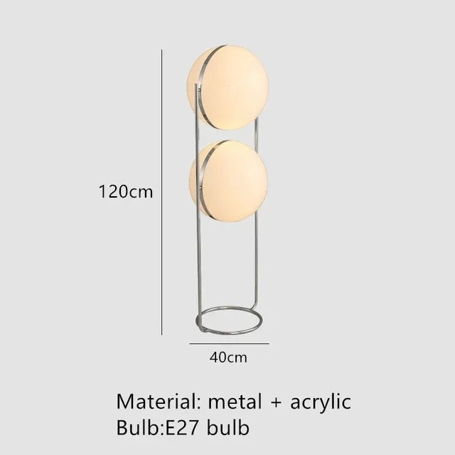 Garrault  Delord Floor Lamp Chrome Metal White Acrylic Ball Floor Light Living Room Hotel Room Sofa  Decoration Lamp