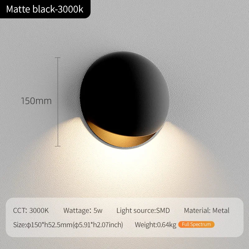 7W LED Wall Lamp - IP65 Waterproof Indoor/Outdoor Lighting
