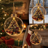 Glass Acrylic Hanging Pendant Warm Lighted Christmas Ornament Glowing Christmas Ornament Lighted Christmas Ball Ornament