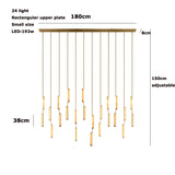 Luxury Spanish Marble Chandelier Brass Hanging Light 3 Color Dimmable Pendant Lamp for Villa Living Room Dining Area Hotel Lobby