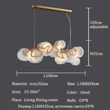 Light Luxury Modern Creative Cloud Glass Pendant Light Simple All Copper Lighting Room Decor for Living Rooms Villa Restaurant