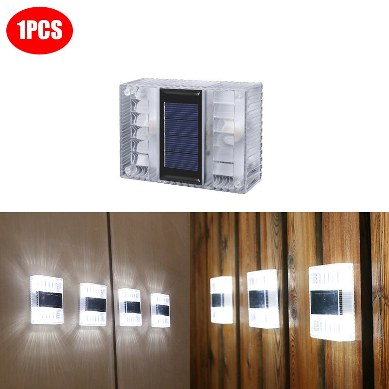 Outdoor IP65 Waterproof Solar Powerd Transparent LED ABS Wall Light Home Courtyard Garden Corridor Decorative Lights
