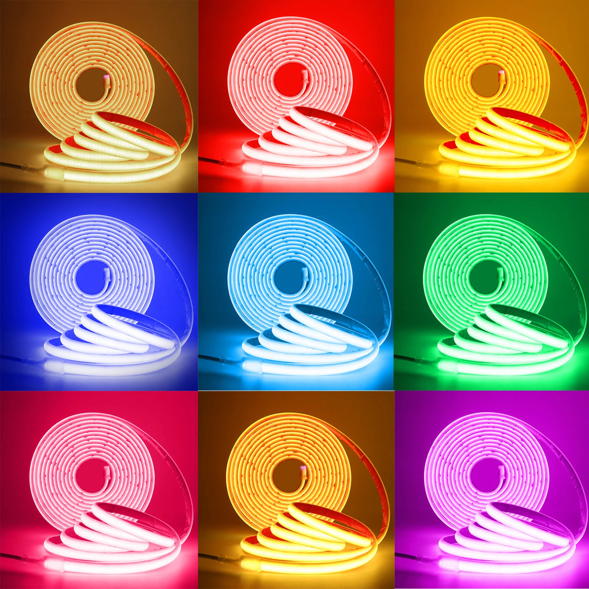 IP68 Waterproof COB LED Neon Strip Light (12V / 24V, 320 LEDs/m) - Flexible Outdoor Garden Decor Ribbon Tape in White, Red, Blue, Green & Pink