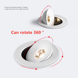 New Style Embedded Dimmable LED Downlights 7W 9W 12W 15W 18W 20W 360° Adjustable COB Ceiling Lamps Spot Lights AC90~260V