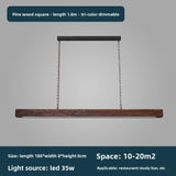 New Solid Wood Chandelier For Modern Minimalist Dining Bar Single-Line Chandelier For Tea Room Wooden Long Chandelier For Lounge