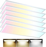 6-Pack 1x4 LED Flat Panel Light - Surface Mount Ceiling Lighting Kit