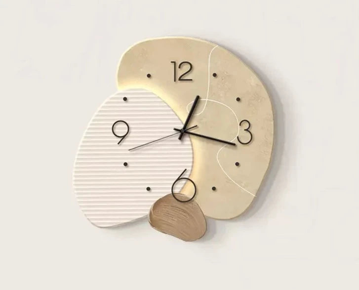 New wabi-Sabi restaurant clock wall clock Home quiet with led lights clock living room background wall decoration