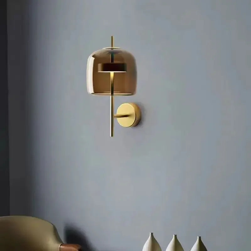 Elegant Glass Wall Lamp - Nordic-Style Sconce for Bedroom & Living Room